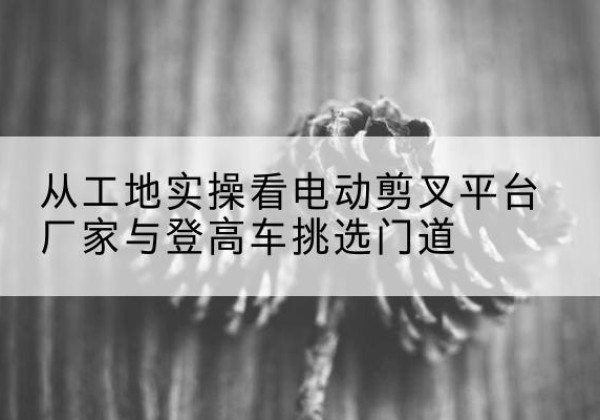 连云港电动剪叉升降平台厂家-从工地实操看电动剪叉平台厂家与登高车挑选门道